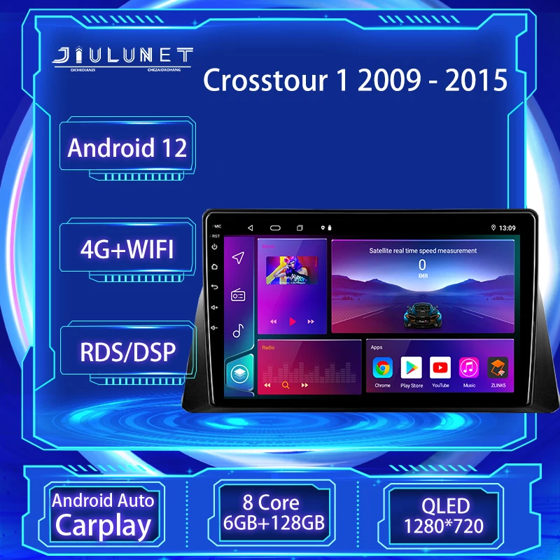 

JIULUNET 8-ядерный автомобильный радиоприемник Android 12 для Honda Crosstour 1 TF 2009 - 2015 мультимедийный плеер навигация беспроводной Carplay авто