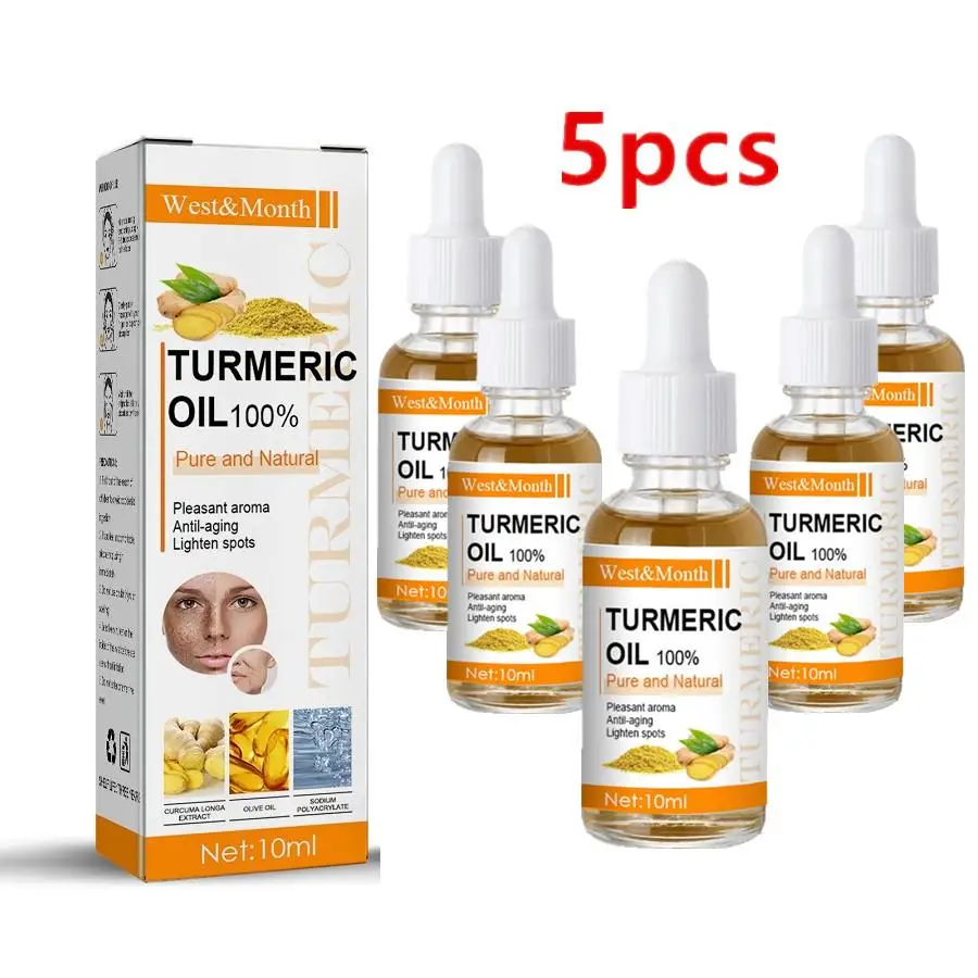 

5PCS 10ml Turmeric Essential Oil Organic Tumeric Oil For Dark Spots 100 Pure And Natural Therapeutic Grade Essential Oil Tumeric