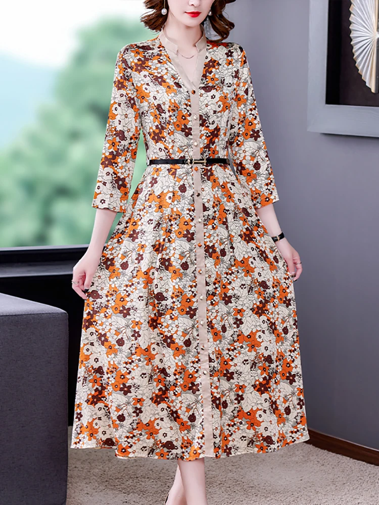 Women Floral Chiffon V-Neck Midi Dress Autumn Fashion Elegant Luxury Chic Party Night Dress 2023 Korean Vintage Bodycon Vestidos
Women Floral Chiffon V-Neck Midi Dress Autumn Fashion Elegant Luxury Chic Party Night Dress 2023 Korean Vintage Bodycon Vestidos