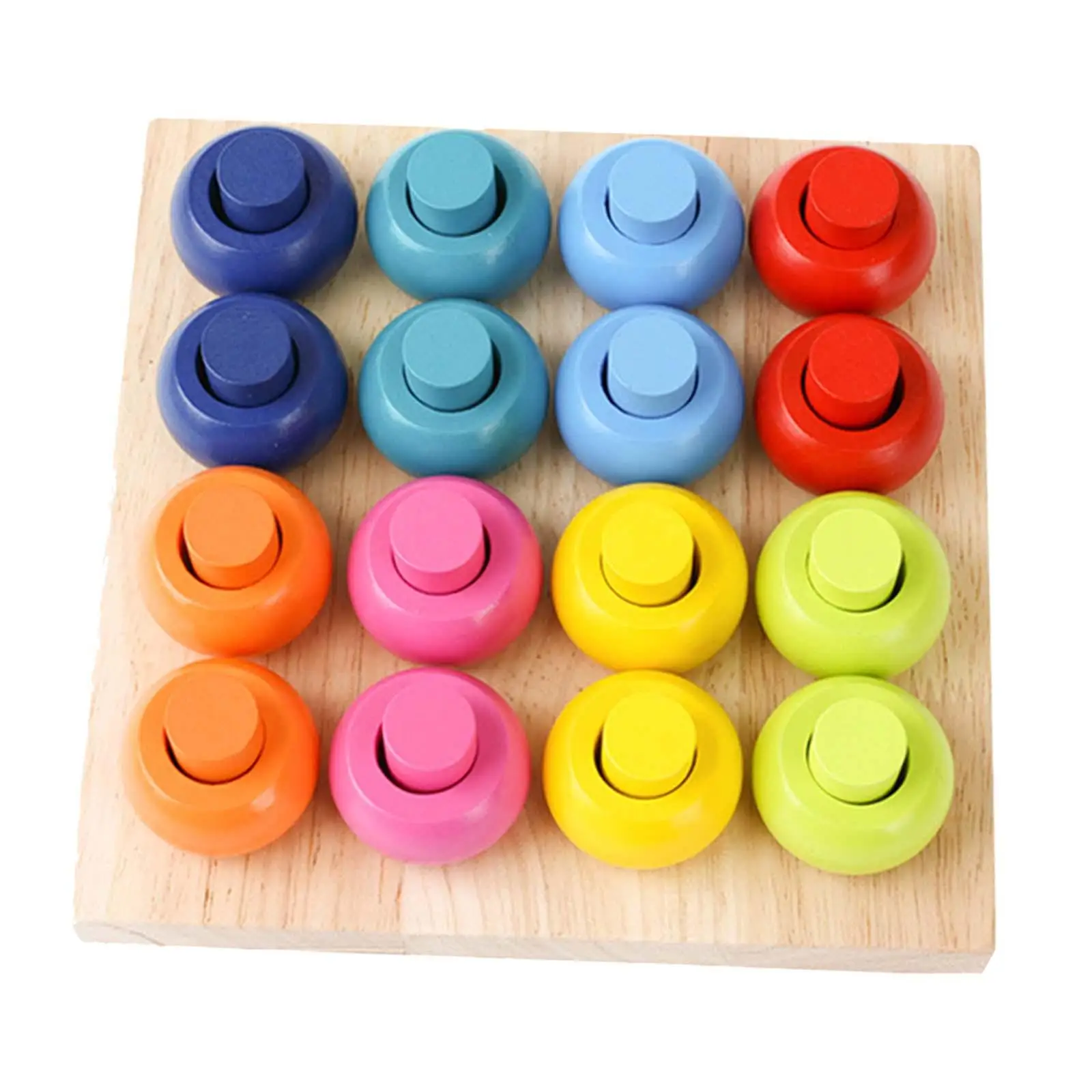 

Color Sorting Stacking Rings Board Educational Cognitive Montessori Interactive Learning Counting Toys Puzzle for Kids Preschool