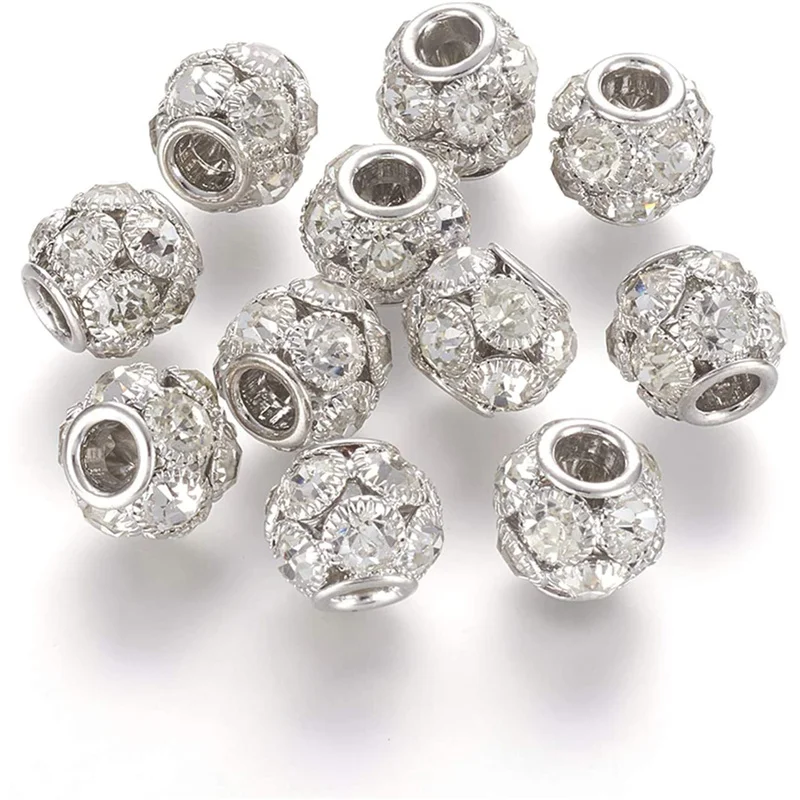 20Pcs Cubic Zirconia Charm Beads Round Crystal Clear CZ Stone Disco Ball Beads Bracelet Connector Spacer for DIY Jewelry Making 
20Pcs Cubic Zirconia Charm Beads Round Crystal Clear CZ Stone Disco Ball Beads Bracelet Connector Spacer for DIY Jewelry Making