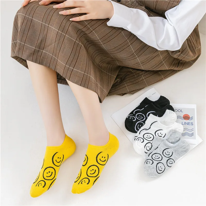 2Pairs Summer Thin No Show Socks Woman's Cartoon Smiley Boat Sock Cotton Simple Breathable Casual Invisible Low Cut Socks Unisex
2Pairs Summer Thin No Show Socks Woman's Cartoon Smiley Boat Sock Cotton Simple Breathable Casual Invisible Low Cut Socks Unisex