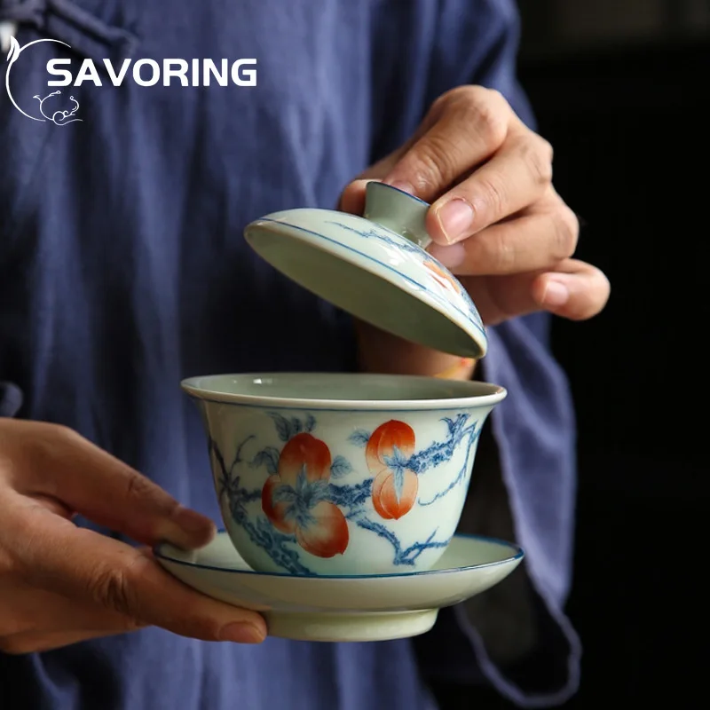 200ml Retro Tea Maker Ceramic Gaiwan with Lid Blue and White Cover Bowl White Porcelain Tea Tureen Household Kung Fu Tea Set
200ml Retro Tea Maker Ceramic Gaiwan with Lid Blue and White Cover Bowl White Porcelain Tea Tureen Household Kung Fu Tea Set
