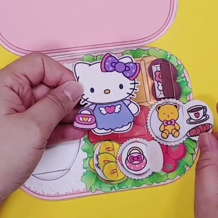 Kitties bento box paper doll children's manual ledger material pack Decompress cure game quiet book pinch fun
Kitties bento box paper doll children's manual ledger material pack Decompress cure game quiet book pinch fun