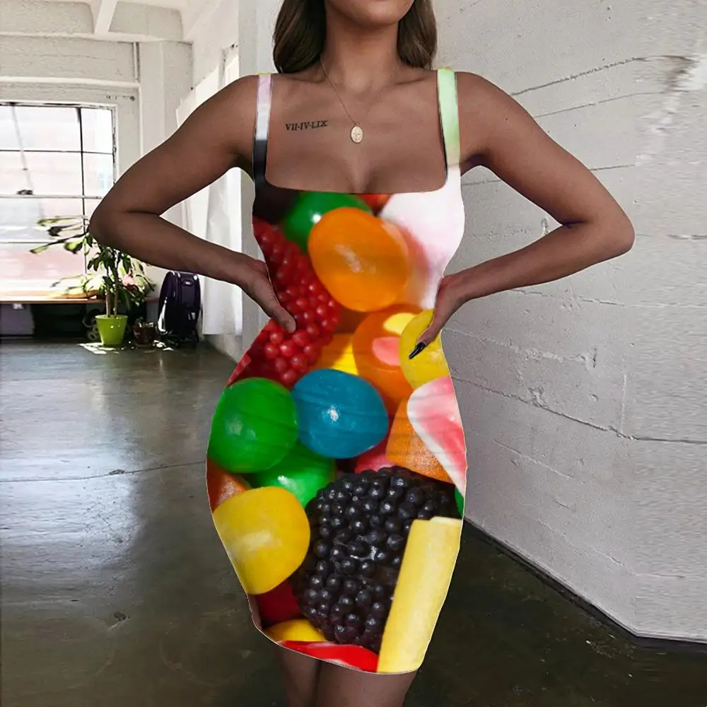 KYKU Brand Candy Dresses Women Food Vestido Sexy Colorful Bodycon Dress Various Shapes 3d Print Beautiful Sundress
KYKU Brand Candy Dresses Women Food Vestido Sexy Colorful Bodycon Dress Various Shapes 3d Print Beautiful Sundress