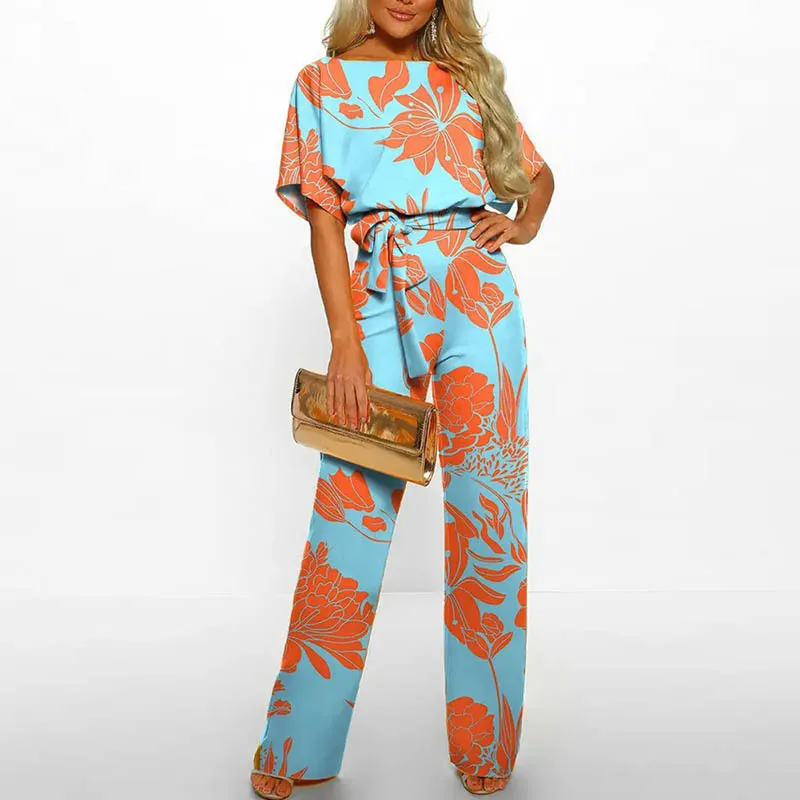Women's New Short Sleeve Printed Lace Up One Piece Pants High Waist Jumpsuit Office Lady Fashion Round Neck High Waist Rompers
Women's New Short Sleeve Printed Lace Up One Piece Pants High Waist Jumpsuit Office Lady Fashion Round Neck High Waist Rompers