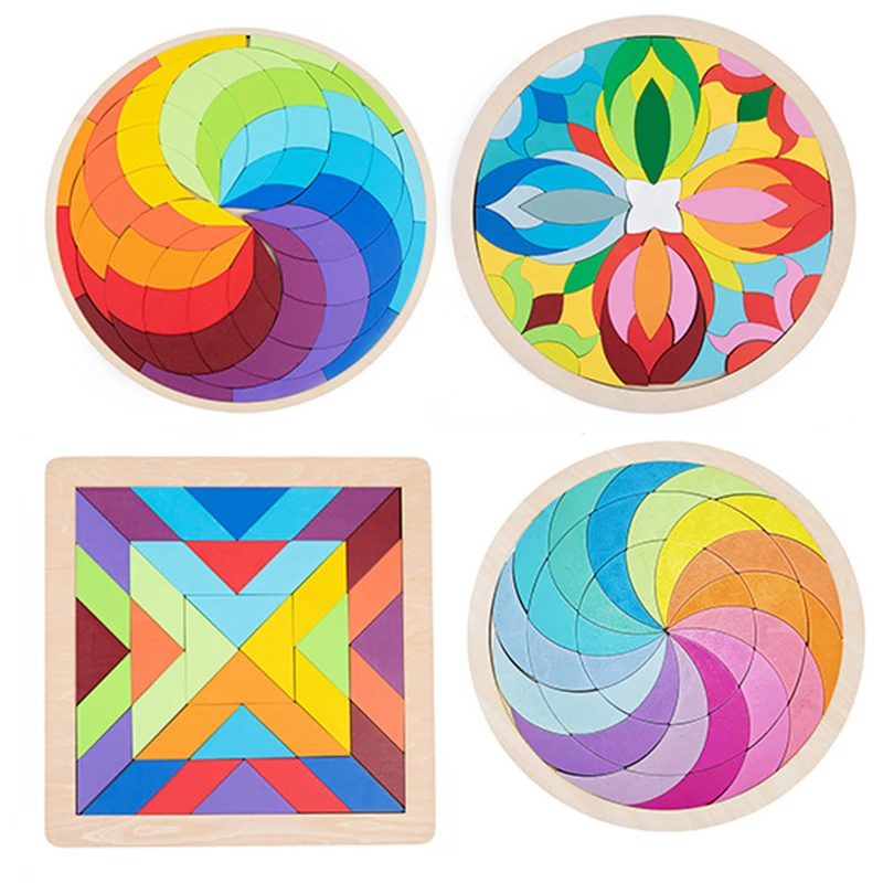 Kids Montessori Rainbow Wooden Puzzle Toys Art Educational Geometric Jigsaw Imagination Training Mandala Blocks Toys Brain Games
Kids Montessori Rainbow Wooden Puzzle Toys Art Educational Geometric Jigsaw Imagination Training Mandala Blocks Toys Brain Games