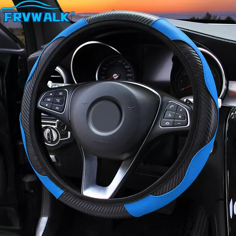 Car Steering Wheel Cover Breathable Anti Slip PU Leather Steering Covers Suitable 37-38cm Auto Carbon Fiber Steering Covers 
Car Steering Wheel Cover Breathable Anti Slip PU Leather Steering Covers Suitable 37-38cm Auto Carbon Fiber Steering Covers