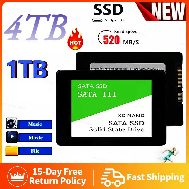 Внутренний твердотельный накопитель для ноутбука и SSD-накопителя, sata3, 2,5 дюйма, TLC, 500 МБ/с
Внутренний твердотельный накопитель для ноутбука и SSD-накопителя, sata3, 2,5 дюйма, TLC, 500 МБ/с
