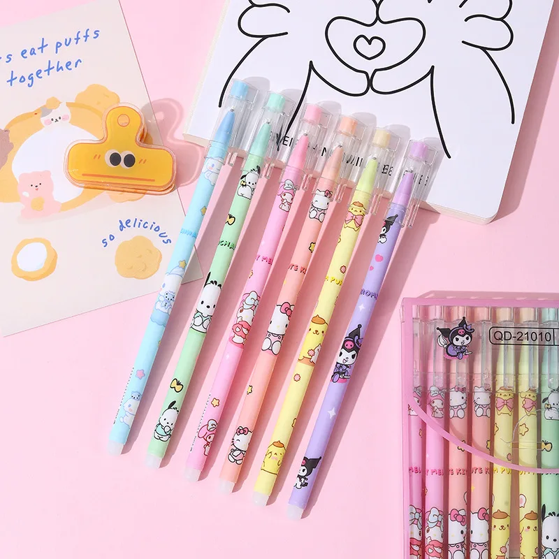 Sanrio 12pcs Creative Cartoon Erasable Roller Ball Pen Student Lovely Anime 0.5mm Pen Christmas Gift for Children
Sanrio 12pcs Creative Cartoon Erasable Roller Ball Pen Student Lovely Anime 0.5mm Pen Christmas Gift for Children