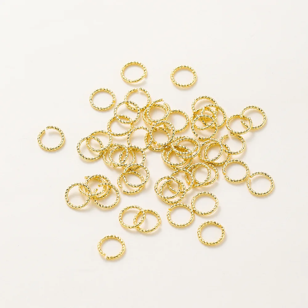 

50PCS 4-12MM 18K Gold Color Brass Twisted Wire Rings Open Jump Rings Jewelry Making Supplies Diy Findings Accessories