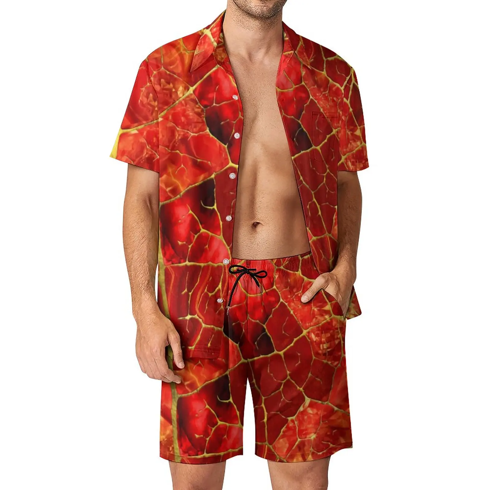 Red Marble Outdoor Men Sets Abstract Leaf Print Casual Shirt Set Summer Shorts Two-piece Trending Suit Big Size 2XL 3XL
Red Marble Outdoor Men Sets Abstract Leaf Print Casual Shirt Set Summer Shorts Two-piece Trending Suit Big Size 2XL 3XL
