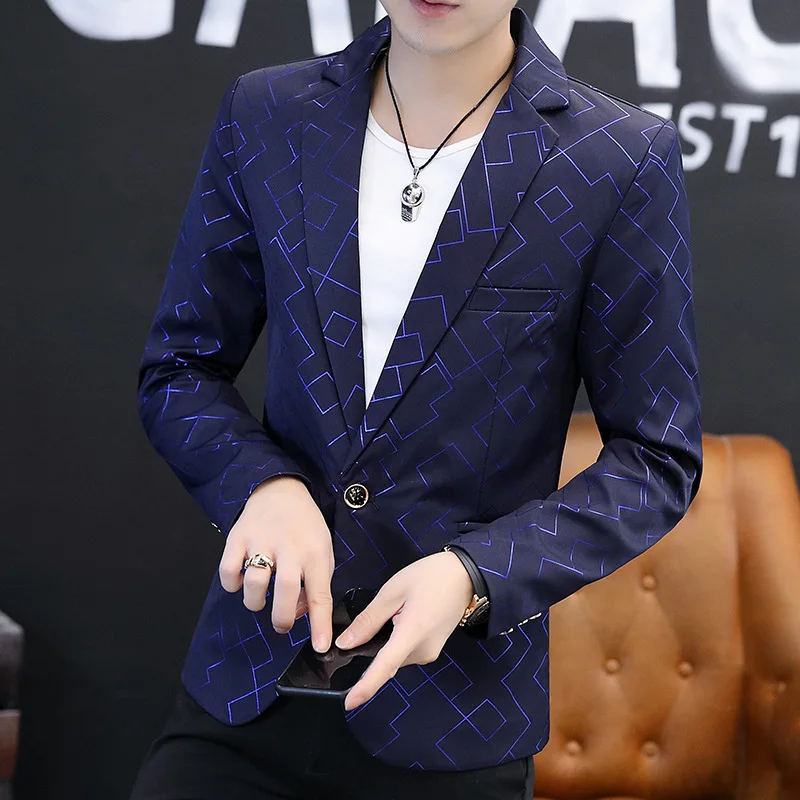 HOO 2022 Men's Slim Fit Business Plaid Printed blazer Youth Fashion Leisure blazer
HOO 2022 Men's Slim Fit Business Plaid Printed blazer Youth Fashion Leisure blazer