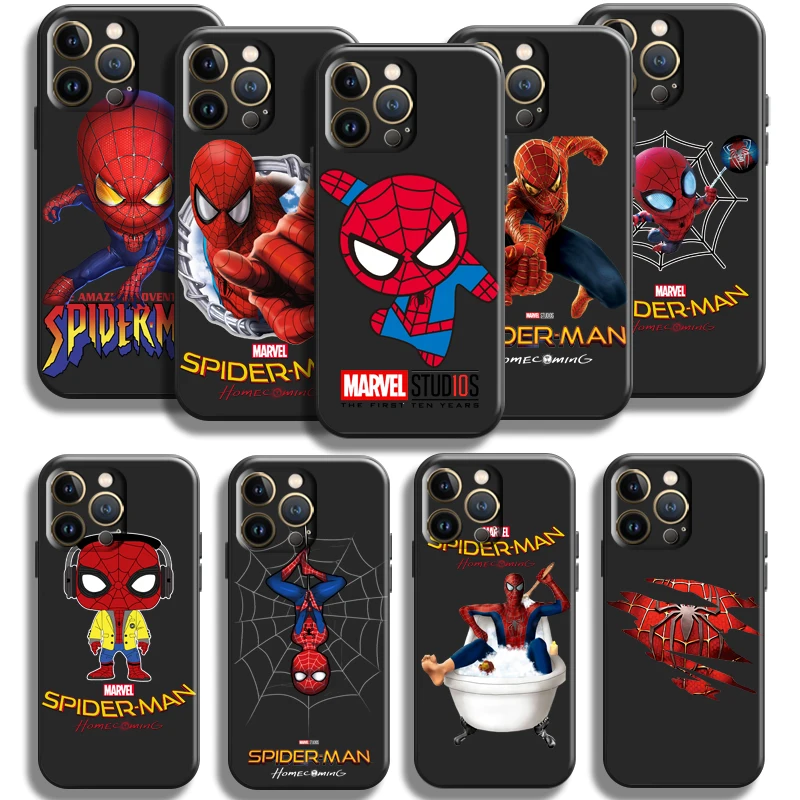 Cute Cartoon Spiderman For Apple iPhone 13 12 11 Pro Max Mini X XR XS Max SE 5 5s 6 6S 7 8 Plus Phone Case Black Liquid Silicon
Cute Cartoon Spiderman For Apple iPhone 13 12 11 Pro Max Mini X XR XS Max SE 5 5s 6 6S 7 8 Plus Phone Case Black Liquid Silicon