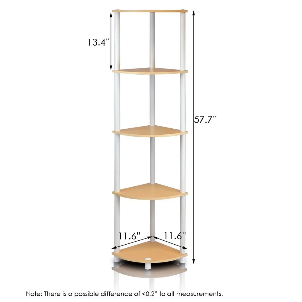 5 Tier Corner Display Rack Multipurpose Shelving Unit, Beech/White, Set of 2 Shelf Shelves Storage Organizers storage Bathroom a
5 Tier Corner Display Rack Multipurpose Shelving Unit, Beech/White, Set of 2 Shelf Shelves Storage Organizers storage Bathroom a