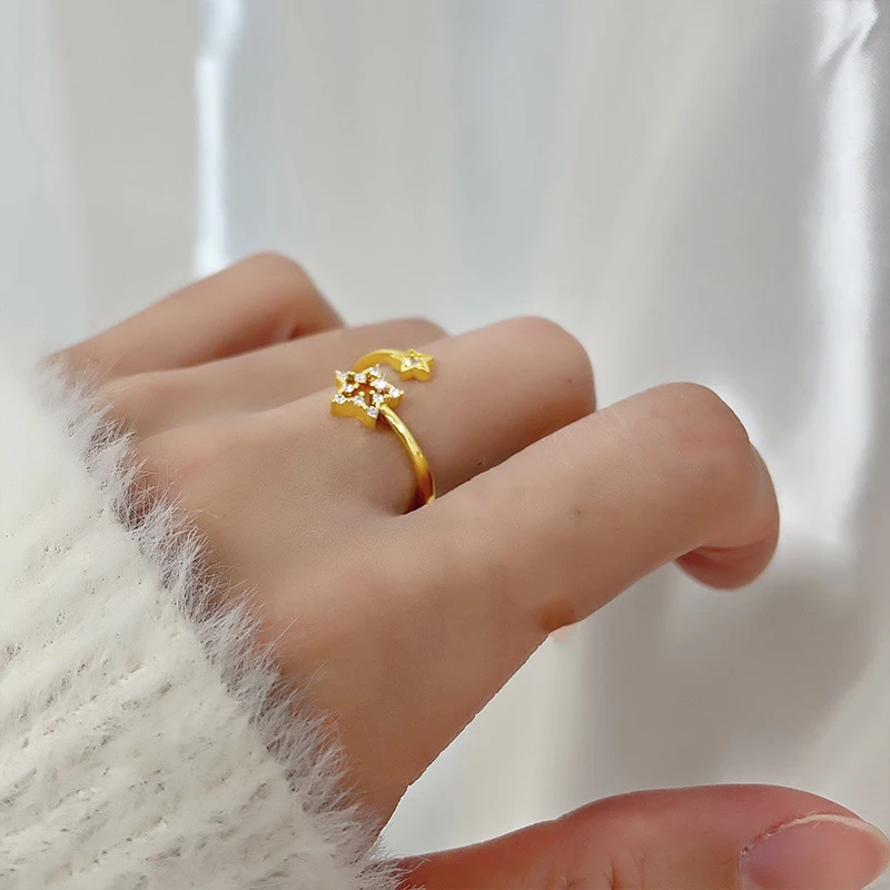 INS Summer New Korean Zircon Shining Star Ring Women's Silver Minimalist Charm Sweet Girl Adjustable Index Finger Party Jewelry
INS Summer New Korean Zircon Shining Star Ring Women's Silver Minimalist Charm Sweet Girl Adjustable Index Finger Party Jewelry