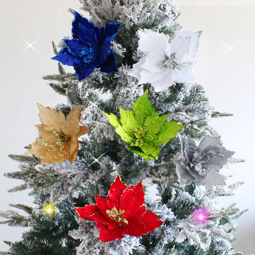 4pcs Christmas Flowers Glitter Artificial Poinsettia Floral Xmas Tree Ornaments Home Party New Year Decorations
4pcs Christmas Flowers Glitter Artificial Poinsettia Floral Xmas Tree Ornaments Home Party New Year Decorations