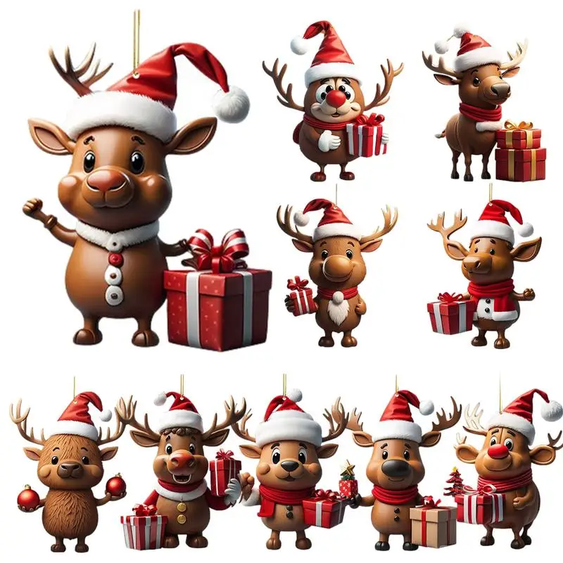 Christmas Deer Tree Ornaments Acrylic Decors 10pcs 2D Flat Cute Reindeer Print Wall Hangings Christmas Tree Decor Supplies
Christmas Deer Tree Ornaments Acrylic Decors 10pcs 2D Flat Cute Reindeer Print Wall Hangings Christmas Tree Decor Supplies