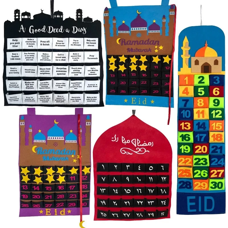 Ramadan Countdown Felt Calendar Eid Mubarak Decorations for Home Islamic Muslim Party Decor Ramadan Kareem Eid Al Adha Kid Gifts
Ramadan Countdown Felt Calendar Eid Mubarak Decorations for Home Islamic Muslim Party Decor Ramadan Kareem Eid Al Adha Kid Gifts