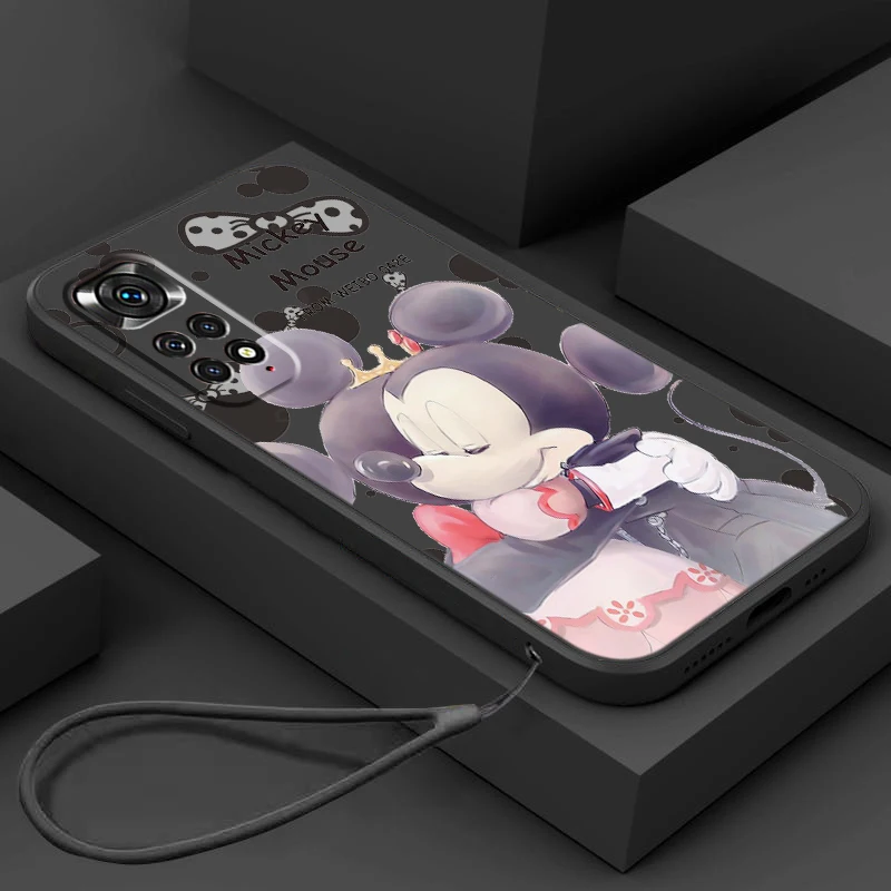 

Cute Disney Minnie Phone Case For Xiaomi Redmi Note 12 11T 11S 11E 10S 10T 10 9T Pro Plus Liquid Rope Funda Cover