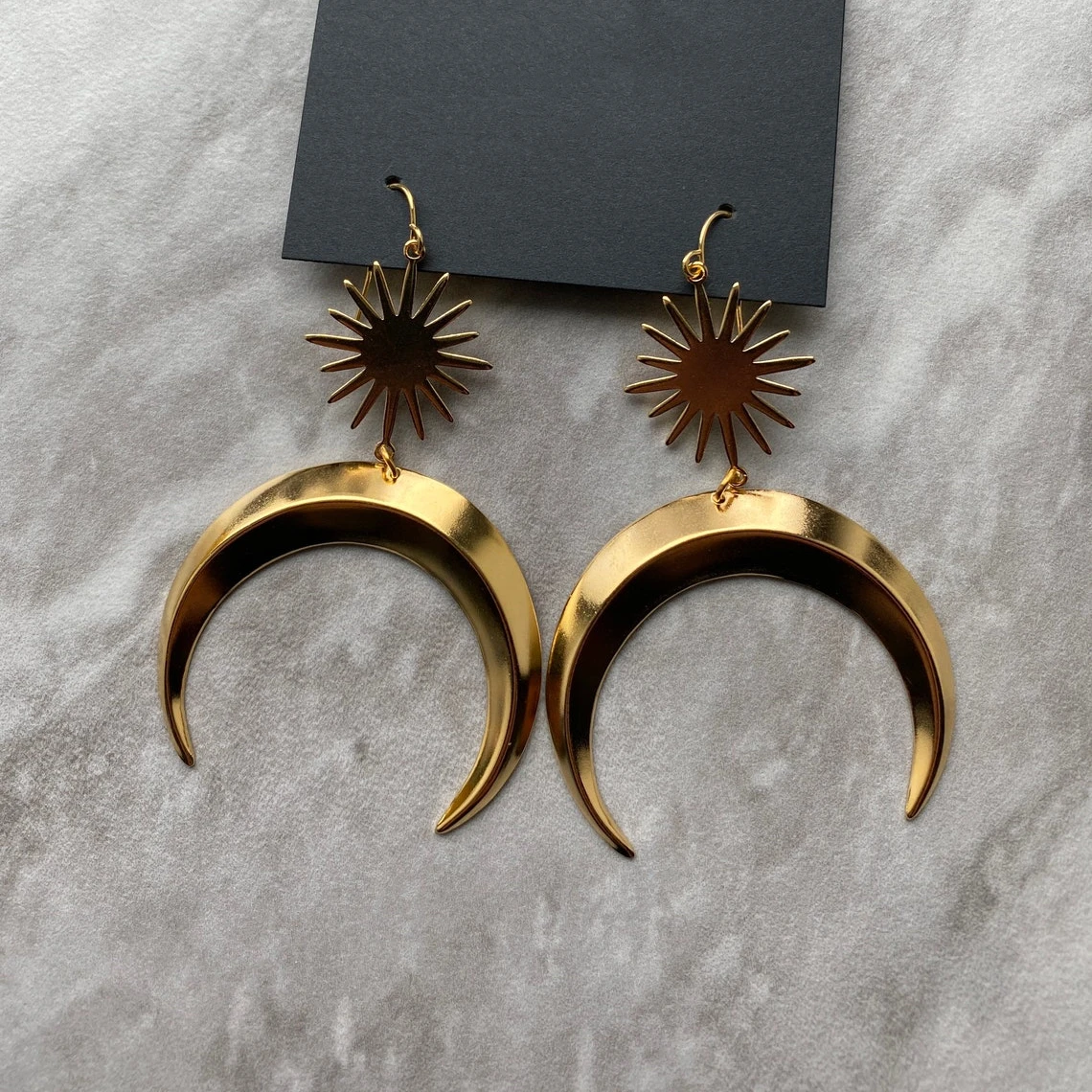 Fashion Trend Jewelry, Golden Moon Star Pendant Earrings, Boho Style Jewelry, Goddess Pendant Earrings
Fashion Trend Jewelry, Golden Moon Star Pendant Earrings, Boho Style Jewelry, Goddess Pendant Earrings