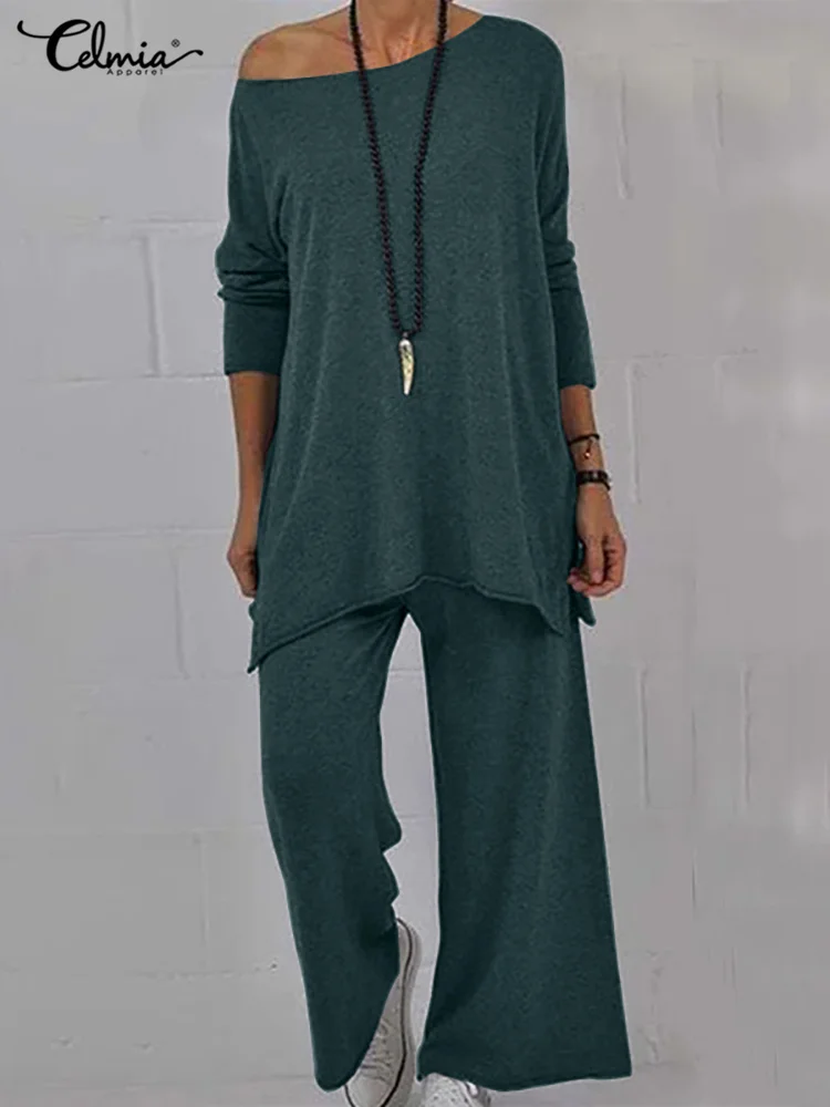 Celmia 2PCS Trousers Outfits Women Off Shoulder Tops and Elastic Waist Pant Sets 2023 Autumn Casual Loose Knitted Matching Sets
Celmia 2PCS Trousers Outfits Women Off Shoulder Tops and Elastic Waist Pant Sets 2023 Autumn Casual Loose Knitted Matching Sets