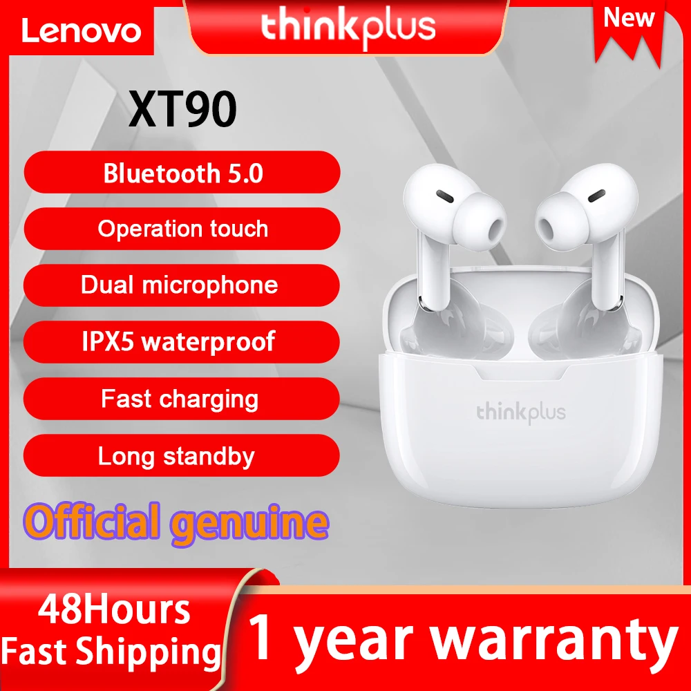 New Original Lenovo XT90 Wireless Bluetooth Headset TWS Mini Earbuds Touch With Microphone Headset Noise Reduction Waterproof
New Original Lenovo XT90 Wireless Bluetooth Headset TWS Mini Earbuds Touch With Microphone Headset Noise Reduction Waterproof