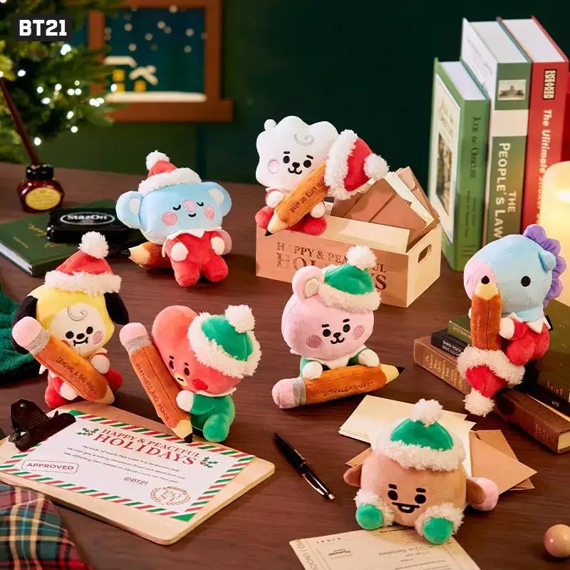 

Kawaii BT21 Anime Hobby Tata Rj Chimmy Cooky Shooky Mang Koya Christmas Series Hip Hop Doll Plush Doll Pendant Holiday Gift