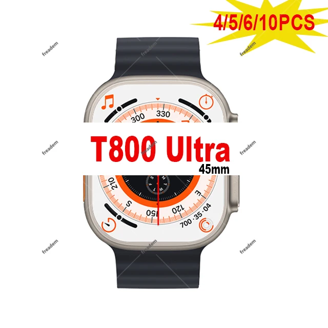 

Смарт-часы T800 для мужчин и женщин, спортивные умные часы с беспроводным зарядным устройством, поддержкой Bluetooth, звонков, сообщений, напоминаний, 45 мм, 8 Pk, Kd99 Ultra