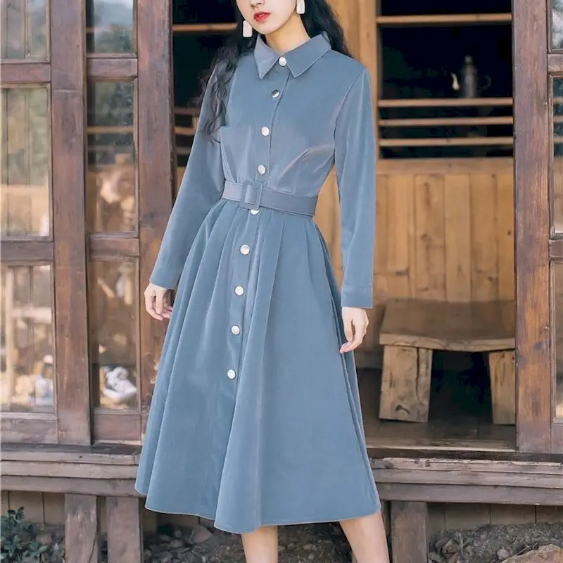 Fonekie Spring Autumn New Corduroy Waist Slimming Womens Dresses Goddess Temperament Vintage Gentle Single-breasted Long Skirt
Fonekie Spring Autumn New Corduroy Waist Slimming Womens Dresses Goddess Temperament Vintage Gentle Single-breasted Long Skirt