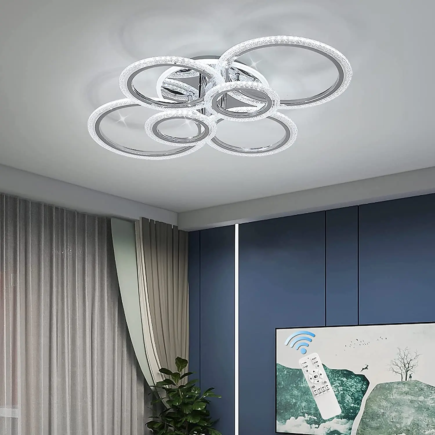 Ganeed Modern LED Ceiling 76W Lamp Remote Control Dimmable Flush Mount Interior 6 Rings Lighting for Living Dining Room Bedroom
Ganeed Modern LED Ceiling 76W Lamp Remote Control Dimmable Flush Mount Interior 6 Rings Lighting for Living Dining Room Bedroom