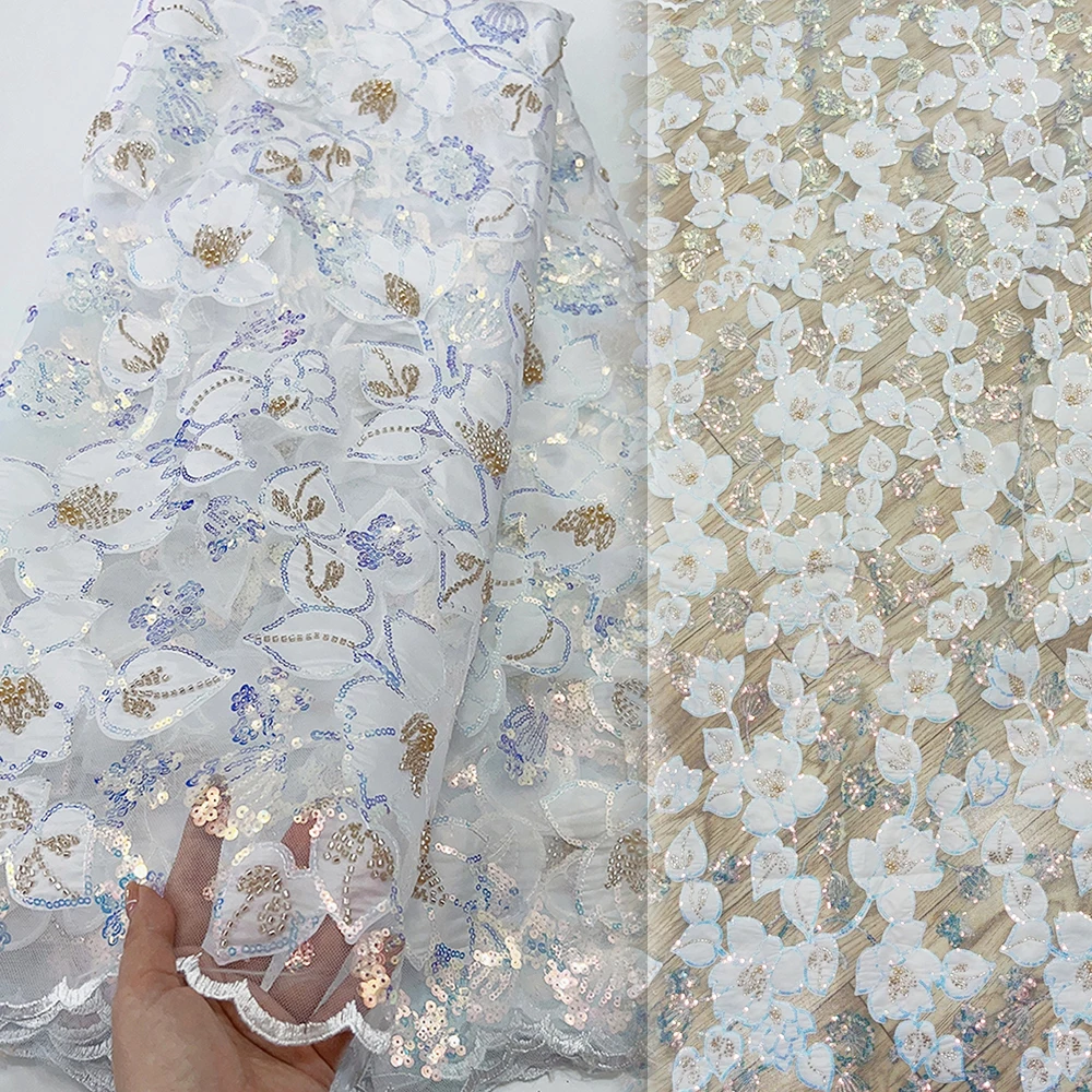 Sinya White African French Tulle Lace Fabric 2023 High Quality Heavy Beaded Lace Material Nigerian Mesh Sequins Lace For Wedding
Sinya White African French Tulle Lace Fabric 2023 High Quality Heavy Beaded Lace Material Nigerian Mesh Sequins Lace For Wedding
