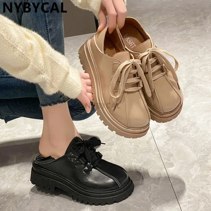 Spring Autumn Women Oxford Shoes Flat on Platform Casual Shoes Black Lace Up Leather Shoes Sewing Round Toe zapatos New 2023
Spring Autumn Women Oxford Shoes Flat on Platform Casual Shoes Black Lace Up Leather Shoes Sewing Round Toe zapatos New 2023