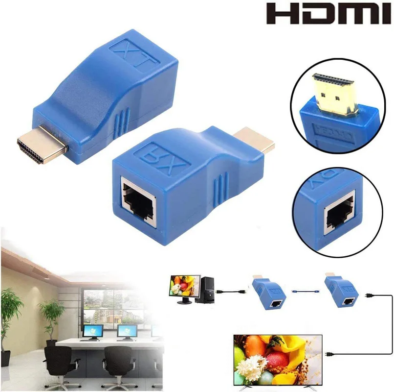 

Hdmi-совместимый удлинитель rj45 4K 3D HDMI 1080P 1,4 0,1-30 м удлинитель RJ45 через Cat 5e/6 сетевой адаптер LAN Ethernet tv