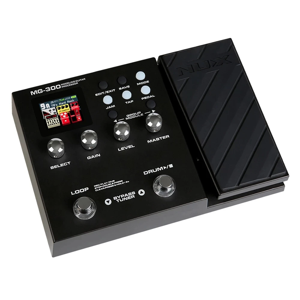 

New MG-300 Guitar Effects Processor Guitar Multi-Effects Pedal Amp Modeling 56 Drum Beats 60s 25-bit Loop Recording Metronome