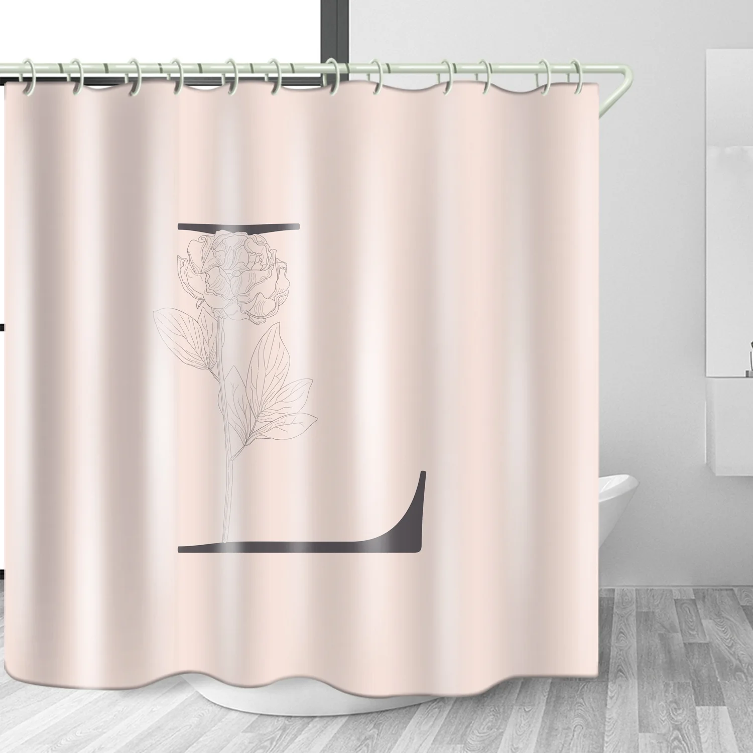 Shower Curtains for Bathroom Pink Alphabet L Rose Heavy Duty Waterproof Mildew Resistant Bath Curtain Dry Wet Partition Curtain
Shower Curtains for Bathroom Pink Alphabet L Rose Heavy Duty Waterproof Mildew Resistant Bath Curtain Dry Wet Partition Curtain