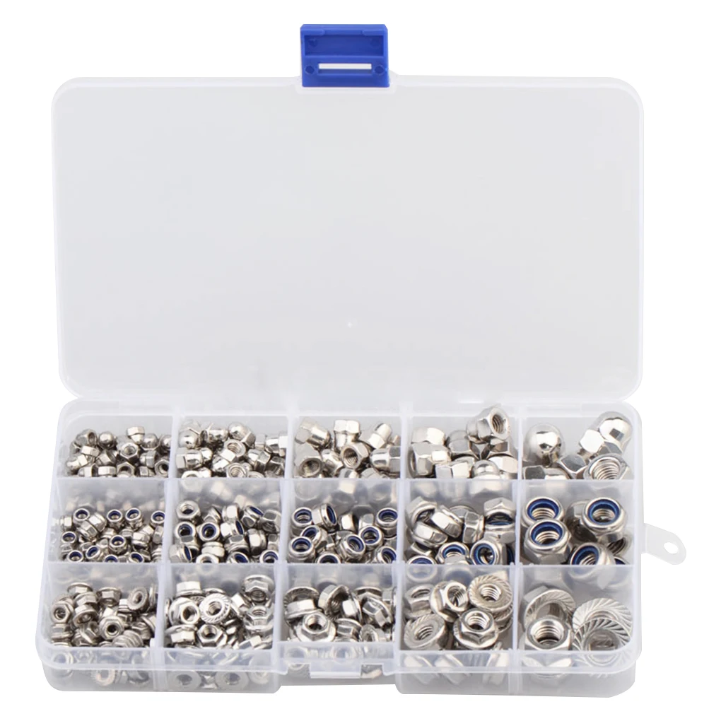 385pcs M2 to M12 Stainless Steel Hexagon Practical Insert Lock Nuts Rustproof Waterproof Thread Fine Screw Nylock Locknut Set
385pcs M2 to M12 Stainless Steel Hexagon Practical Insert Lock Nuts Rustproof Waterproof Thread Fine Screw Nylock Locknut Set