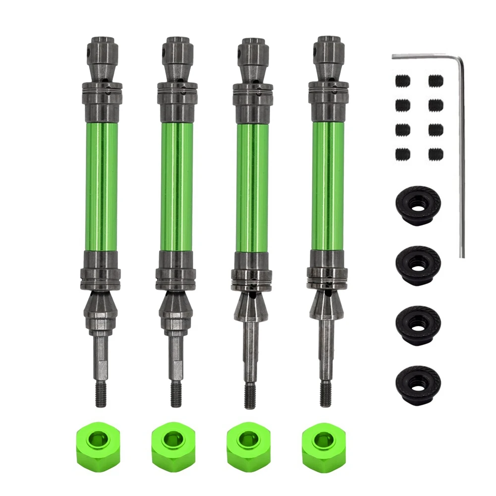 4Pcs Metal Front and Rear Drive Shaft CVD for 1/10 Traxxas Slash Rustler Stampede Hoss VXL 4X4 RC Car Parts,Green 
4Pcs Metal Front and Rear Drive Shaft CVD for 1/10 Traxxas Slash Rustler Stampede Hoss VXL 4X4 RC Car Parts,Green