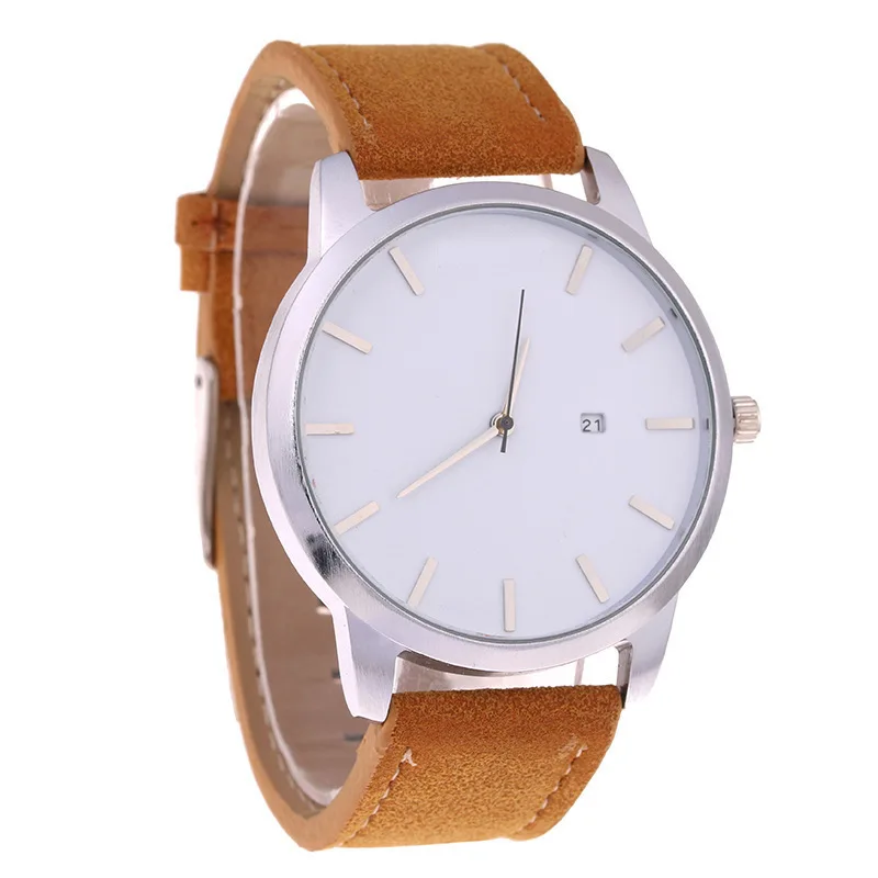 

Large Dial Men's Watch Exquisite High-end Calendar Fashion Quartz Business Watch Nubuck Leather Watches Mens