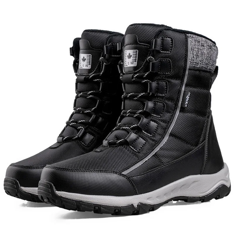 

Men Boots Outdoor Snow Shoes Lightweight Hight Top Shoes Waterproof Freeze Crack Boots Plush Keep Warm Rubber Witer Male Shoes