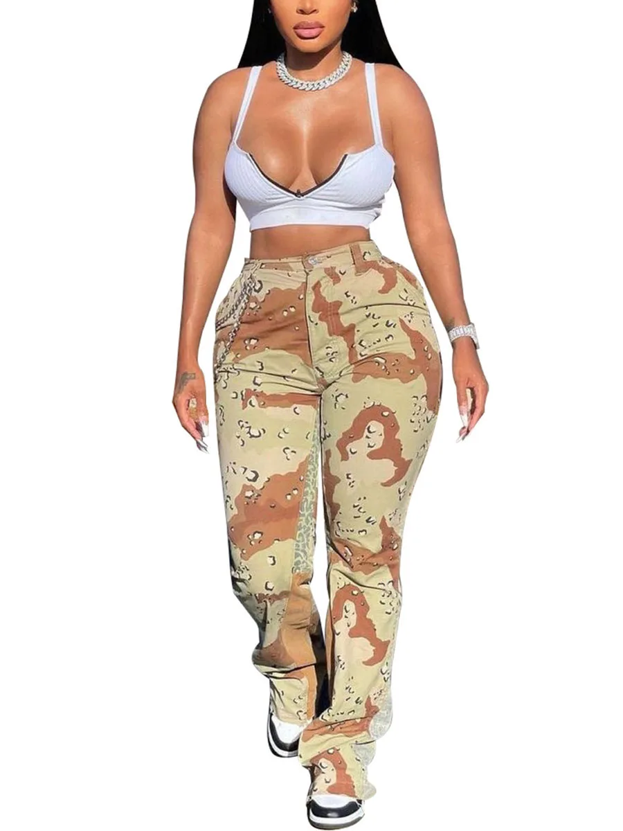ASNOUIFU Women s Casual Trousers Camouflage Print Zip Button Design Patchwork Flared Straight Pants
ASNOUIFU Women s Casual Trousers Camouflage Print Zip Button Design Patchwork Flared Straight Pants