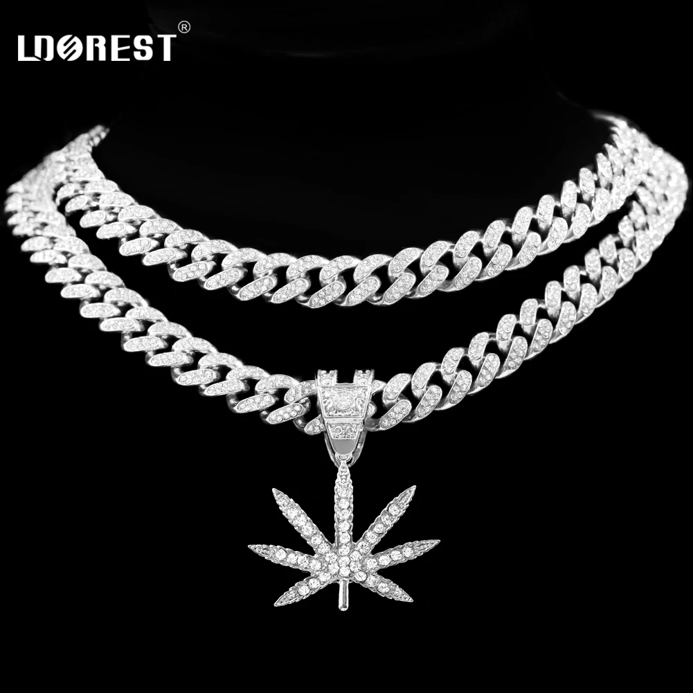 Iced Out 13mm Miami Cuban Link Chain For Men Shiny Crystal Rhinestones Maple Plant Pendant Necklace Women Rock Chain Jewelry New
Iced Out 13mm Miami Cuban Link Chain For Men Shiny Crystal Rhinestones Maple Plant Pendant Necklace Women Rock Chain Jewelry New
