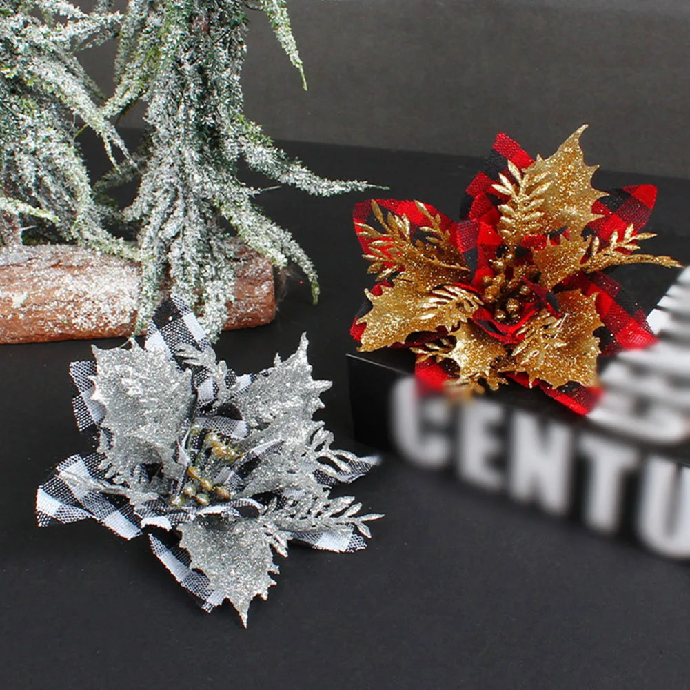 10pcs Christmas Flowers Glitter Artificial Poinsettia Floral Xmas Tree Ornaments DIY Garlands New Year Home Decoration
10pcs Christmas Flowers Glitter Artificial Poinsettia Floral Xmas Tree Ornaments DIY Garlands New Year Home Decoration