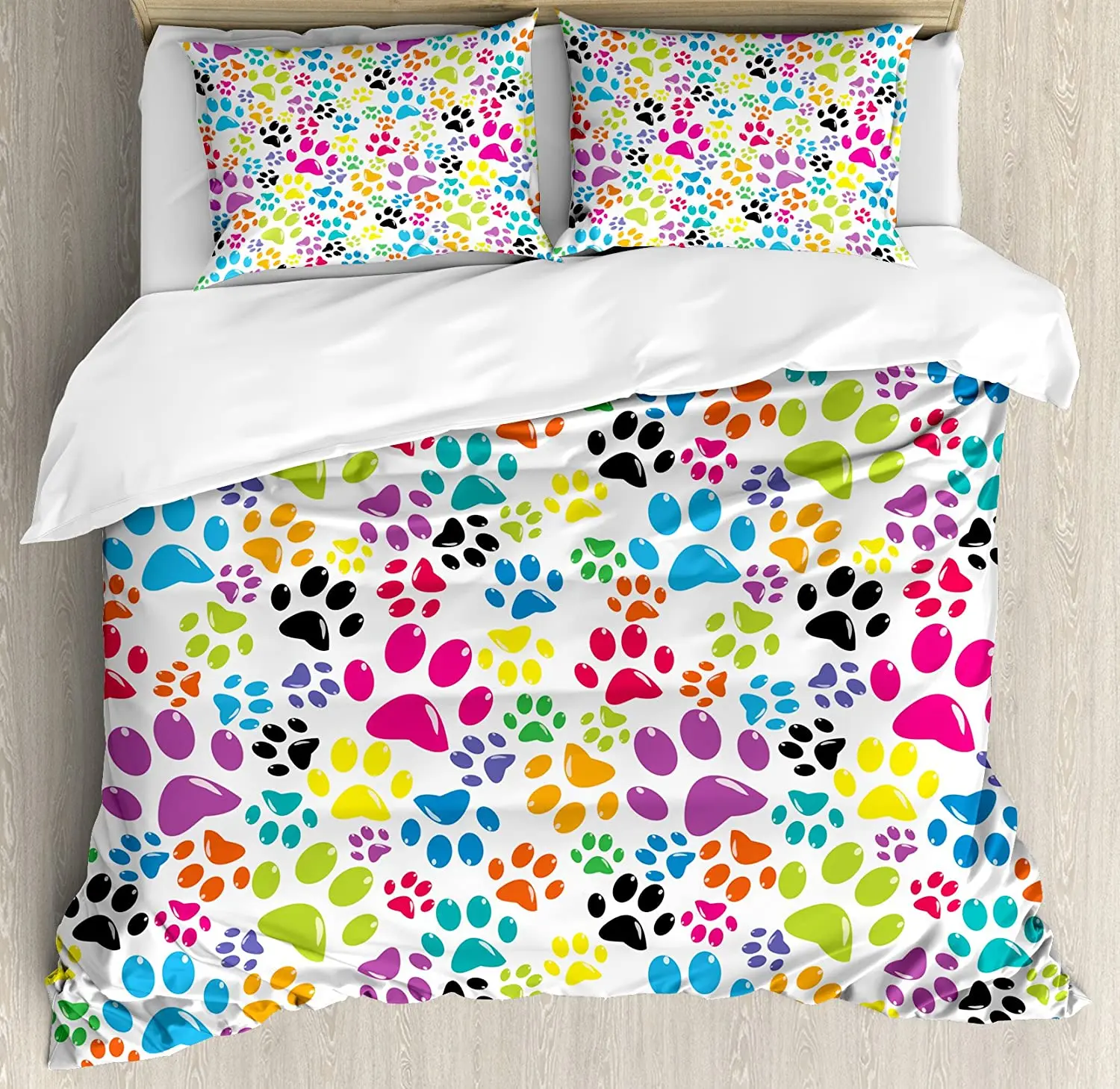 Dog Bedding Set For Bedroom Bed Home Colorful Paws Cute Steps Artwork Cartoon Design Duvet Cover Quilt Cover And Pillowcase
Dog Bedding Set For Bedroom Bed Home Colorful Paws Cute Steps Artwork Cartoon Design Duvet Cover Quilt Cover And Pillowcase