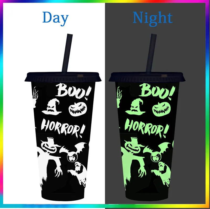 710ml Reusable with Straws Changing Colour Cup Magical Plastic Cold Water Color Changing Cup for Halloween Christmas 
710ml Reusable with Straws Changing Colour Cup Magical Plastic Cold Water Color Changing Cup for Halloween Christmas