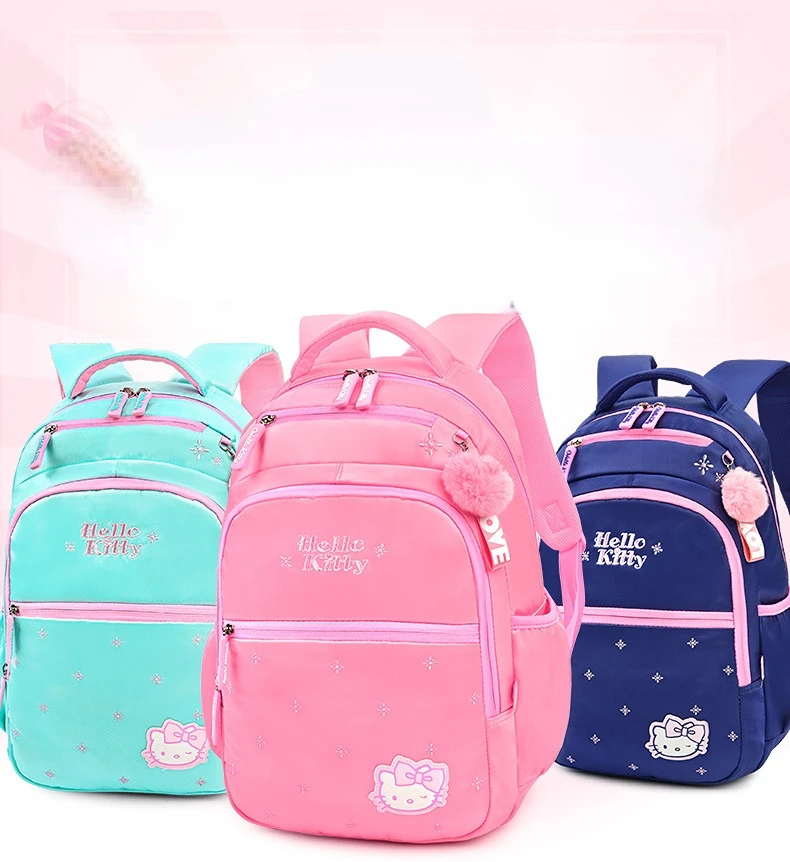 

Hellokitty Children Schoolbag Primary and Secondary School Students Portable Burden Alleviation Spine Protection Backpack