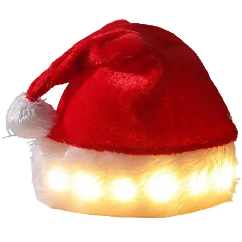 Christmas Santa Hat with Lights LED Light Up Unisex Santa Christmas Hats and Necklace for Kids Adults Velvet Warmth Hat Gifts
Christmas Santa Hat with Lights LED Light Up Unisex Santa Christmas Hats and Necklace for Kids Adults Velvet Warmth Hat Gifts
