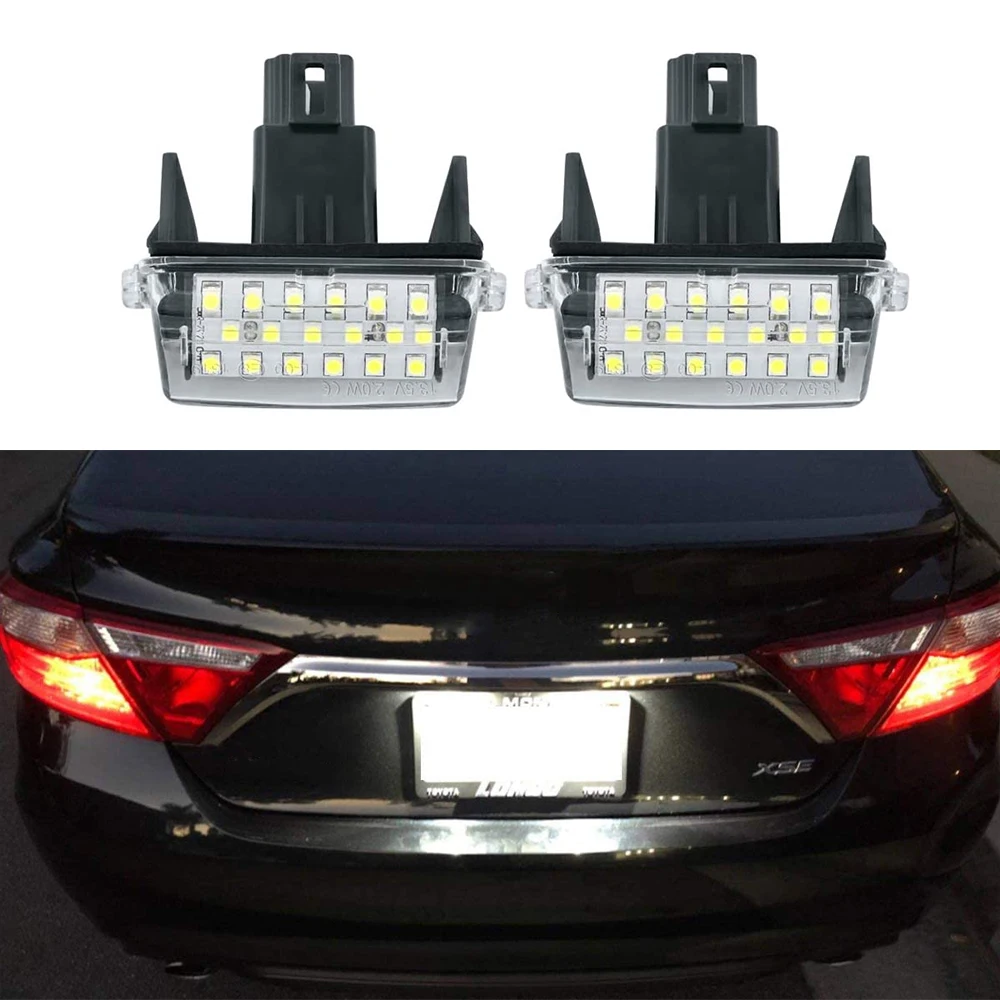 

2Pcs LED License Number Plate Light Lamps For Toyota Camry 50 XV50 V50 Highlander XU50 Avalon 2013-2018 Yaris 2011-2019 Prius C