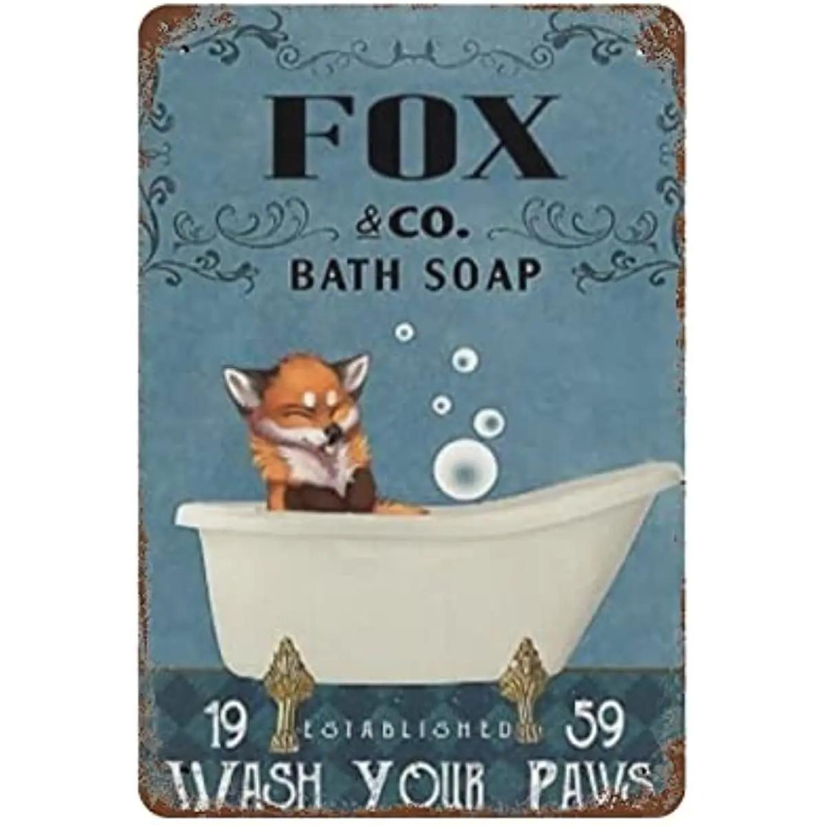 

Habilboi Fox ванная комната Co мыло мыть ваши лапы подарок для влюбленных винтажный жестяной знак Декор металлический знак