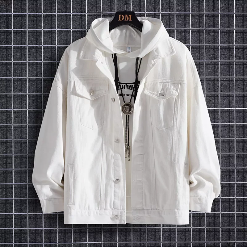 Mens Trendy Fashion Ripped Jacket Male Cowboy Jeans Jackets Size 2XL 2022 Spring Autumn White Mens Cotton Denim Jacket
Mens Trendy Fashion Ripped Jacket Male Cowboy Jeans Jackets Size 2XL 2022 Spring Autumn White Mens Cotton Denim Jacket